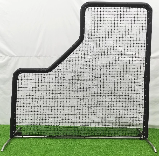 Actual L-shaped baseball practice screen product photo, reference QD-LS-01